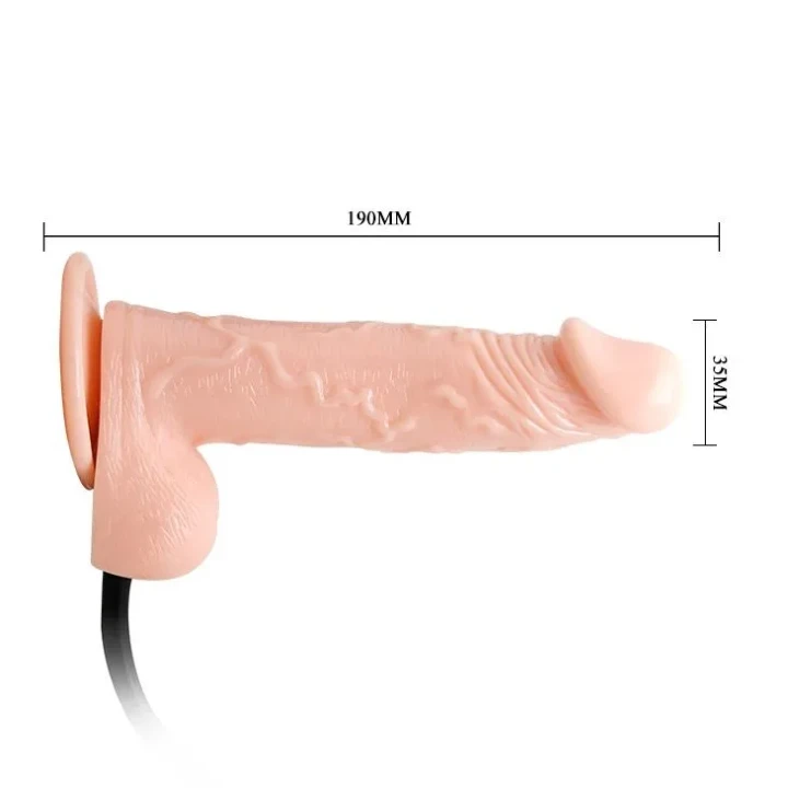 Nadmuchiwane dildo z przyssawką, 19 cm długości, realistyczny kształt, cyberskóra