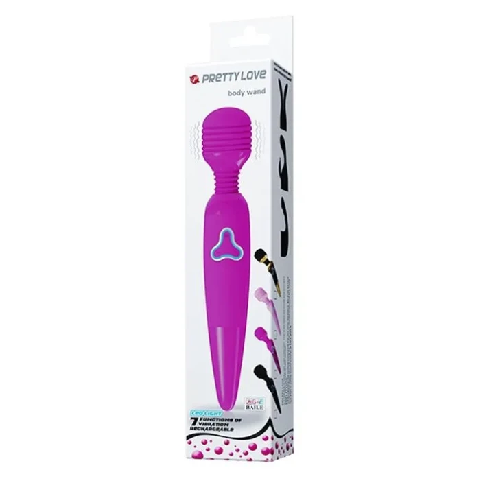 Masażer erotyczny - PRETTY LOVE BODY WAND BLACK, 7 funkcji wibracji, silikonowy