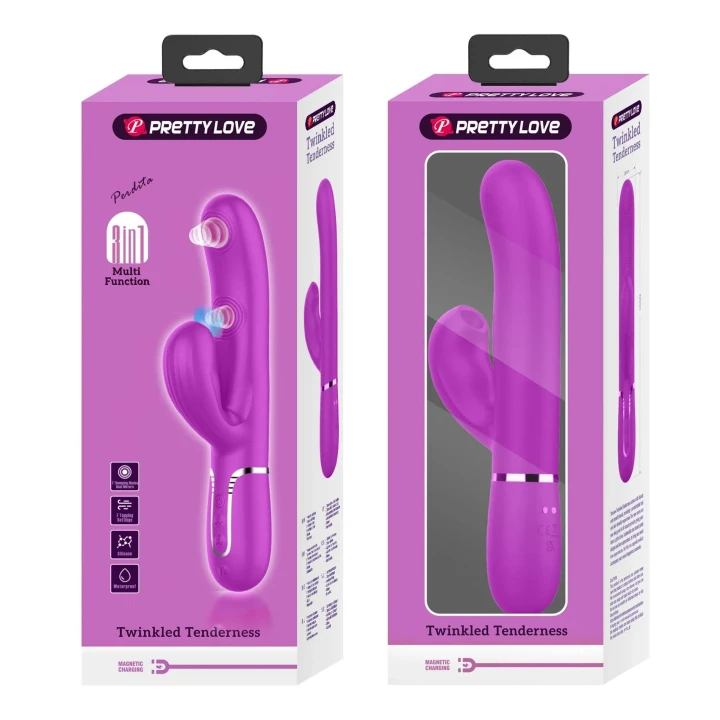 Wibrator typu królik z 14 funkcjami wibracji i stukania, wodoodporny, silikonowy