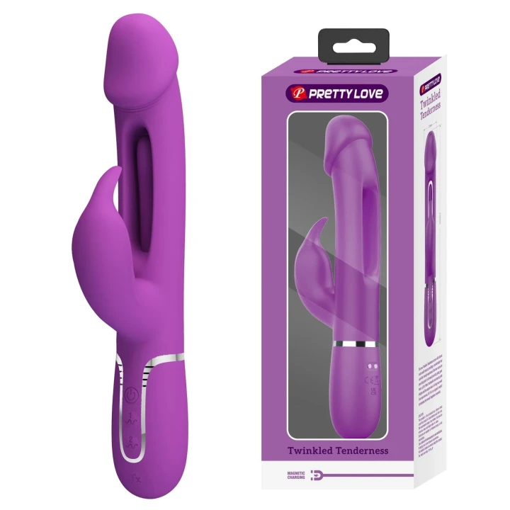 Stymulator łechtaczkowy PRETTY LOVE - Kampas Purple, 7 funkcji wibracji, 4 ustawienia lizania