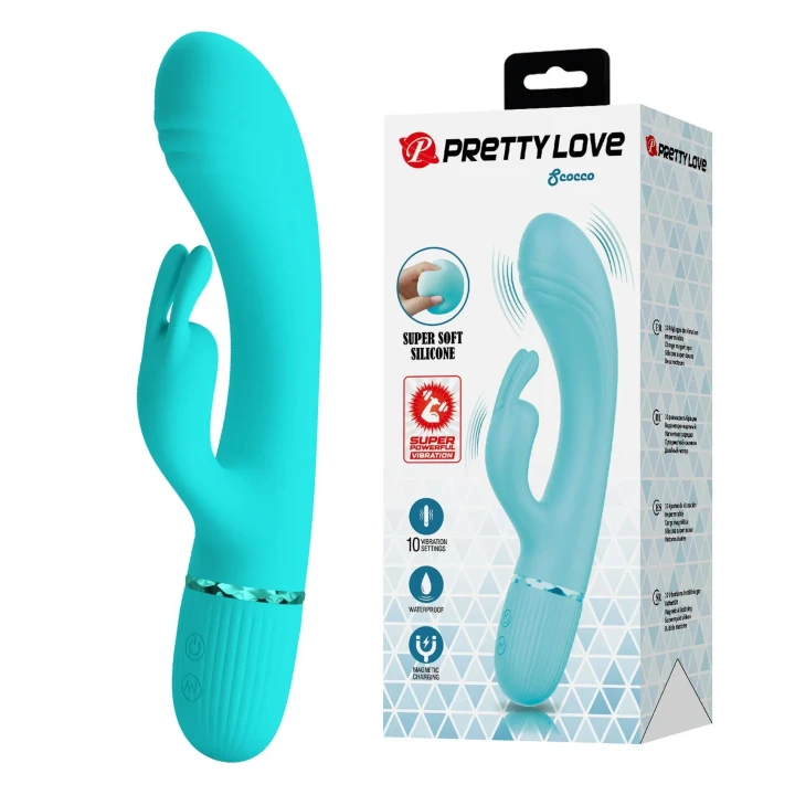 Wibrator silikonowy PRETTY LOVE - Gcocco, 10 funkcji wibracji, wodoodporny