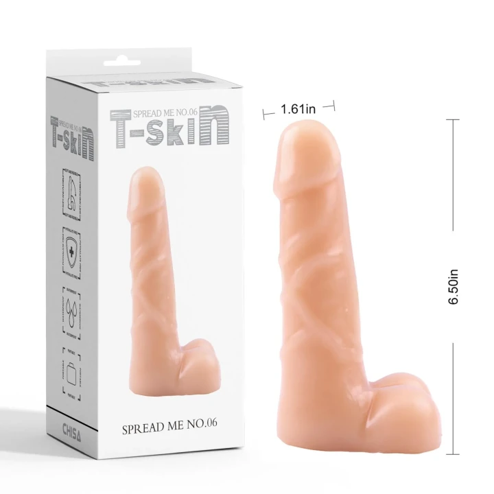 Dildo realistyczne T-Skin o długości 16,5 cm i średnicy 4,1 cm, Flesh Spread Me No.06