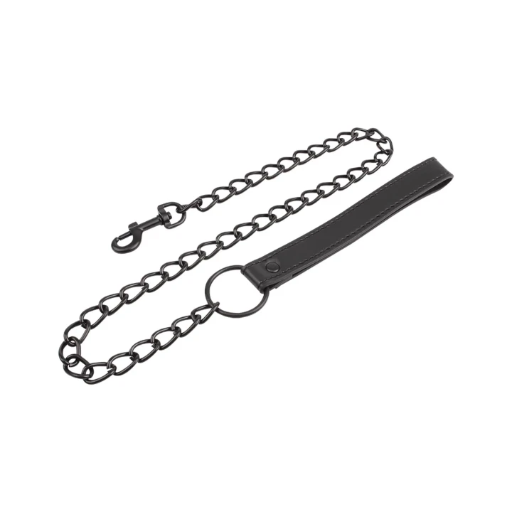 Smycz Fetish Connector Lead z PU i Metalem, 79,5 cm, akcesorium BDSM