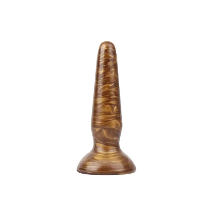 Dildo złote z przyssawką, realistyczna tekstura, długość 10,2 cm, PVC