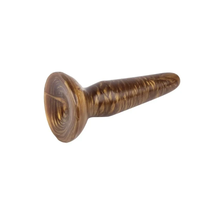 Dildo złote z przyssawką, realistyczna tekstura, długość 10,2 cm, PVC