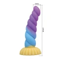 Dildo Power Monsters Unicorn - 22 cm, silikonowy, teksturowany, przyssawka
