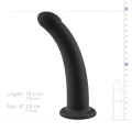 Dildo No-Parts Parker 19,5 cm, silikon, czarny, ergonomiczną formą, przyssawka