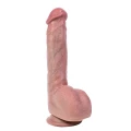 Dildo silikonowe Hyper-Realistic 21 cm – elastyczne, realistyczne żłobienia, przyssawka