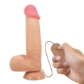 Dildo BAILE - 8,5'' Wibracyjne, Elastyczne, Przyssawka, Materiał TPR/ABS