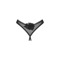 Stringi otwarte Latinesa OBSESSIVE, M/L, czarne, delikatnie prześwitujące, z błyszczącą zawieszką