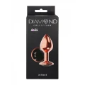 Korek analny Diamond Shine S, metalowy, wodoodporny, różowe złoto, 7,2 cm