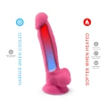 Dildo Silex Model 1, 17,5 cm, różowy, fosforyzujący, silikonowy z przyssawką
