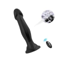 Dildo Optimus Black, 18,5 cm, 9 funkcji wibracji, zdalne sterowanie