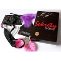 Zestaw do gry erotycznej Gry-Gra SEKRETY NOCY Elite z opaską, kajdankami i kartami