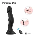 Dildo Optimus Black, 18,5 cm, 9 funkcji wibracji, zdalne sterowanie