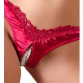 Halka ouvert COTTELLI LINGERIE - jedwabna, z naszyjnikiem z pereł, rozmiar XL