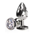 Korek analny TOYJOY Disco Diamond, aluminium, kryształ akrylowy, 9,7 cm