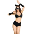 Przebranie kobieta - Catwoman, SOFTLINE COLLECTION, rozmiar S, 6-elementowy zestaw, wetlook