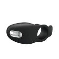 Pierścień wibracyjny - PRETTY LOVE, 7 funkcji, silikonowy, czarny, akumulator USB