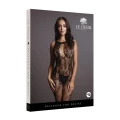 Bodystocking LE DESIRE - koronkowy, elastyczny materiał, wysoki dekolt, otwarty krok