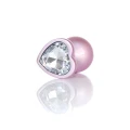 Zatyczka analna Pearl Pink Heart PLUG - Stal nierdzewna, 8 cm, 3,2 cm średnicy
