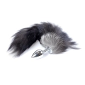 Wtyczka analna Plug-Fox TAIL XXL, stal nierdzewna, ogon lisie, anatomiczny kształt