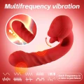 Wibrator różany z podwójną stymulacją, 10 trybów wibracji, silikon klasy medycznej