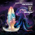 Dildo Power Monsters Ebon Leviathan - 18 cm, silikonowy, metaliczne wykończenie