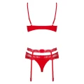 Bielizna erotyczna OBSESSIVE Heartina L/XL - 3-częściowy zestaw, koronkowy, regulowane ramiączka