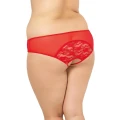 Stringi plus size SOFTLINE COLLECTION 2466 - czerwona siateczka, koronkowe detale, XL