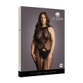Bodystocking LE DESIRE, panterka, plus size, dekolt halterny, otwarty krok
