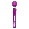 Masażer Wand USB, Purple - Silikon/ABS, 10 Funkcji, Ergonomiczny Uchwyt