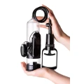 Pompka do penisa A-TOYS, PVC, wibrująca, długość 22,8 cm, przezroczysta