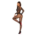 Bodystocking SOFTLINE COLLECTION, duża siateczka, długie rękawy, rozmiar O/S