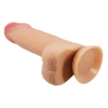 Dildo BAILE - TPR, 8,1'' z przyssawką, realistyczny z przesuwającą się skórą