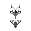 Body OBSESSIVE Matildea, koronkowe, z otwartym biustonoszem i krokiem, S/M