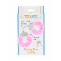Kajdanki erotyczne Luxury Furry Fun | Regulowane, Metal, Piórka | Różowe
