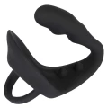 Pierścień na penisa z wtyczką analną Black Velvets, silikon, 4,3 cm średnicy