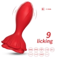 Wibrator analny Rosenberg Red, silikonowy, 9 trybów wibracji, wodoodporny