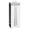 Dildo szklane Icicles No. 2, 22,5 cm długości, z 9 stymulującymi kulkami