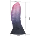 Dildo Monster Dreadful Fiend - 24 cm, silikon, tekstura mackowata, przyssawka