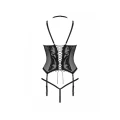 Gorset z fiszbinami OBSESSIVE, regulowane ramiączka, elegancka koronka, XS/S
