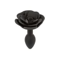 Wtyczka analna silikonowa Forbidden Small Rose, wodoodporna, ergonomiczna, czarna