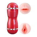 Masturbator - CLEO Double Delight 3.0, CyberSkóra, Wodoodporny, 21,5 cm długości