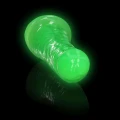 Dildo REALROCK GLOW IN THE DARK - 6''/15,5 cm, przyssawka, bez ftalanów, wodoodporne