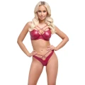 Biustonosz i stringi COTTELLI LINGERIE, elegancki wet look, 80B/M, czerwony, fiszbiny
