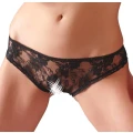 Figi koronkowe COTTELLI LINGERIE z otwartym kroczem, czarne, M