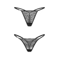 Stringi OBSESSIVE S/M Clara 2-pak, 92% poliester, 8% elastan, koronkowe i printowane