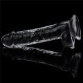 Dildo LOVETOY z TPE, przezroczyste, z przyssawką, 19 cm