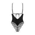 Body koronkowe OBSESSIVE Lobellis M/L, elastyczna tkanina, regulowane ramiączka, czarny